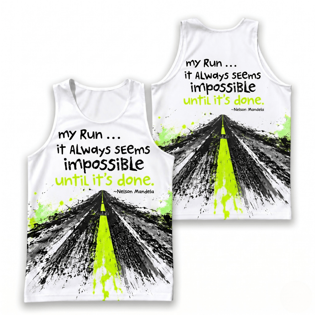Funny Running Tank Top - Until It's Done Runner Quote Tech Singlet