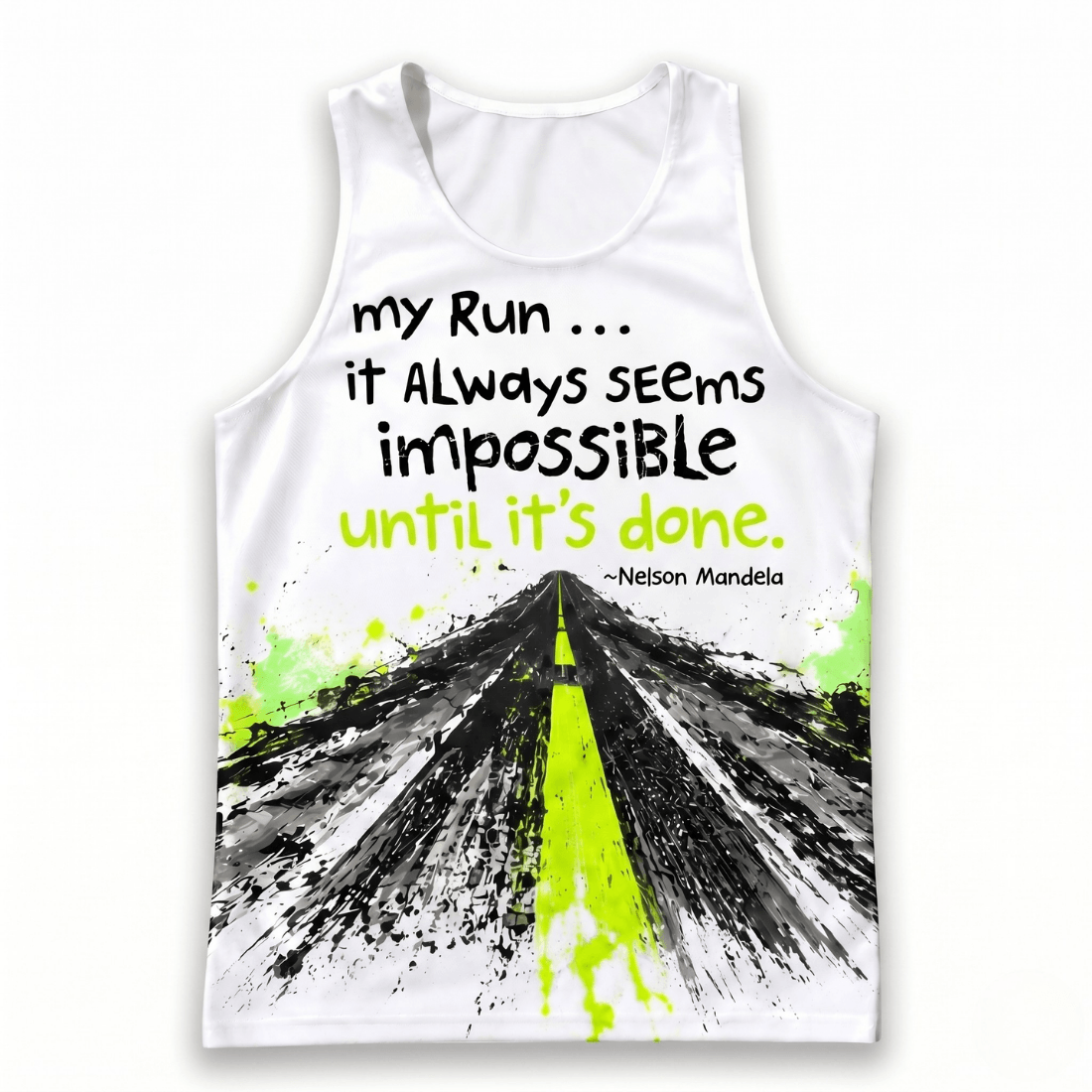 Funny Running Tank Top - Until It's Done Runner Quote Tech Singlet
