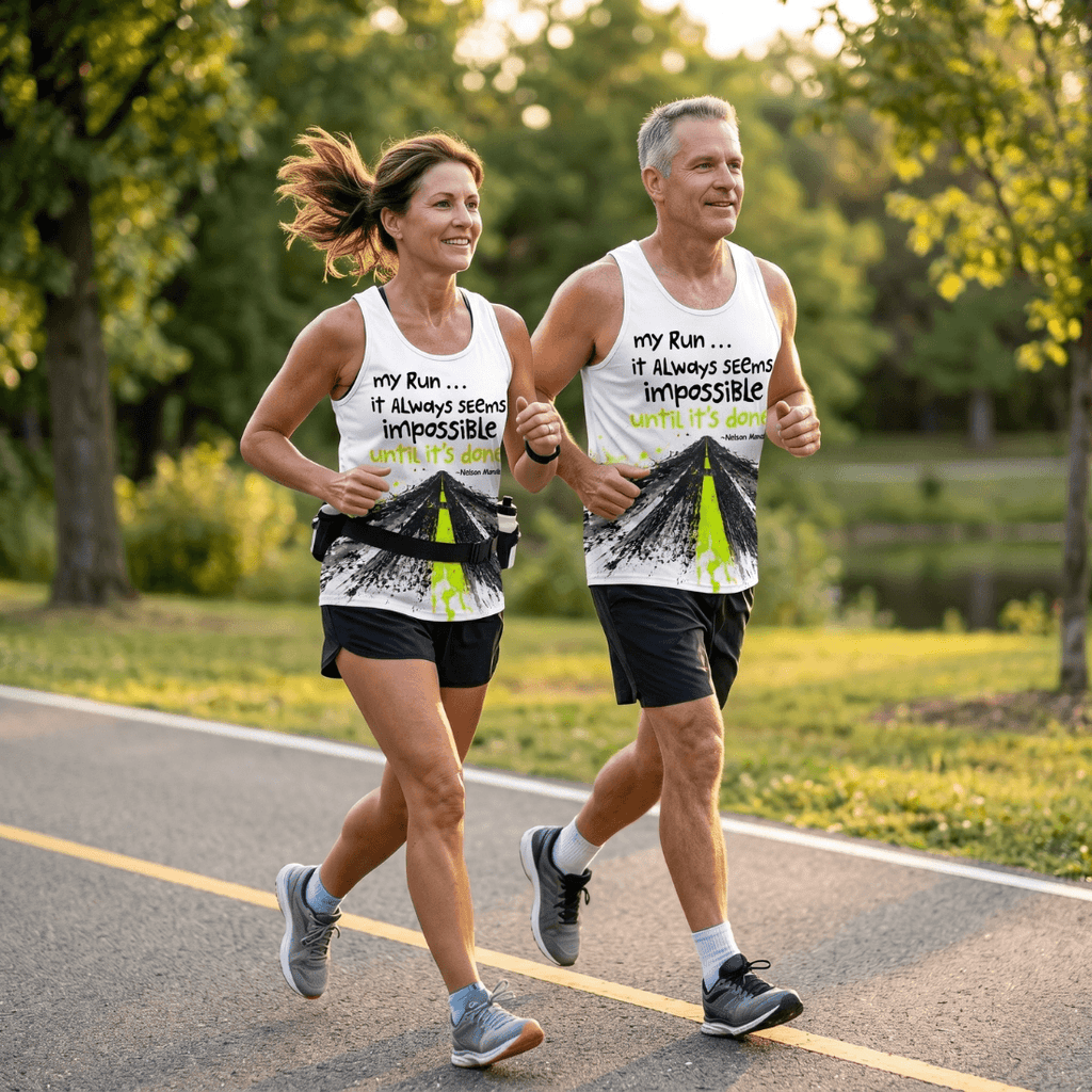 Funny Running Tank Top - Until It's Done Runner Quote Tech Singlet