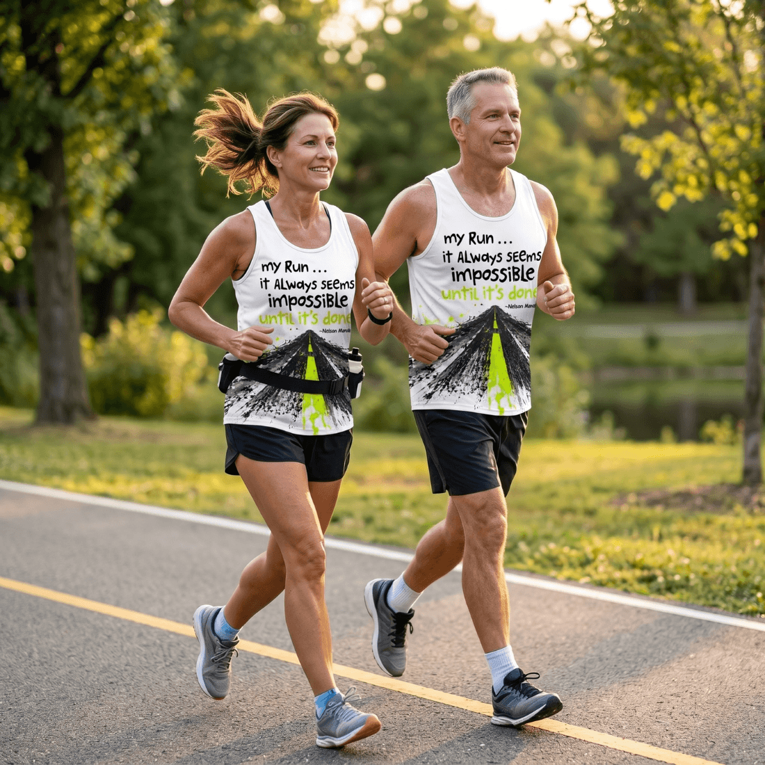 Funny Running Tank Top - Until It's Done Runner Quote Tech Singlet