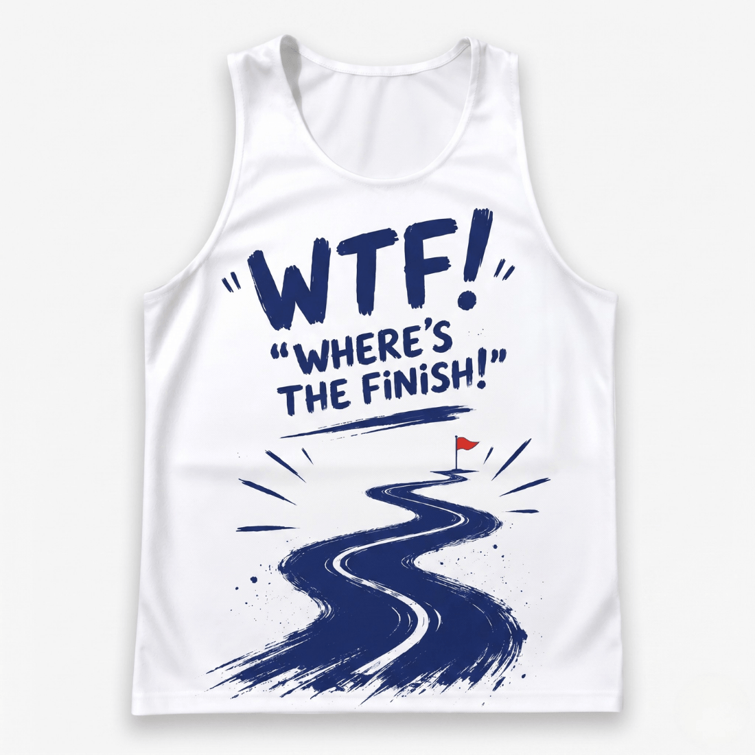 Funny Running Tank Top - WTF Runner Quote Tech Running Singlet