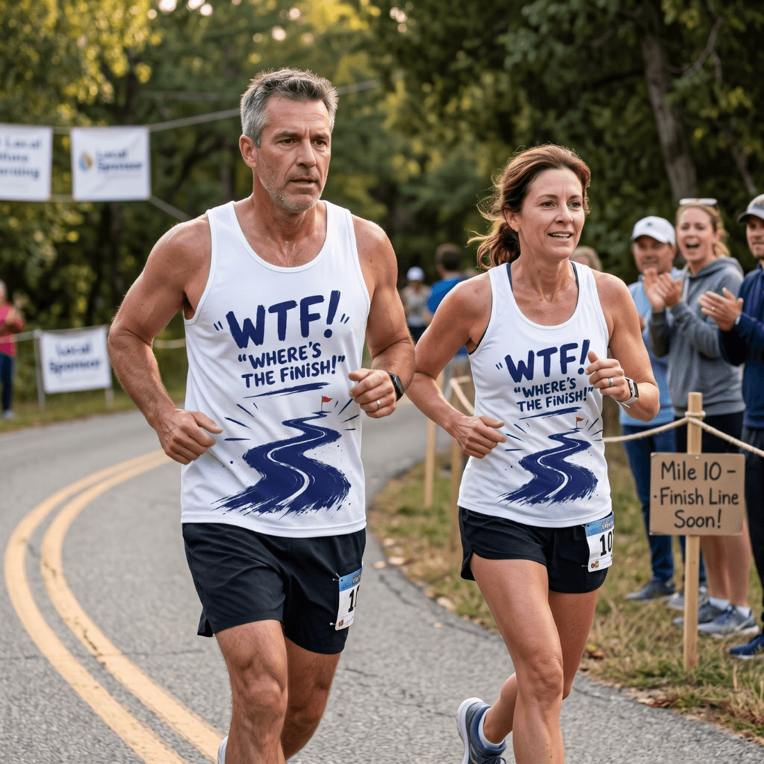 Funny Running Tank Top - WTF Runner Quote Tech Running Singlet