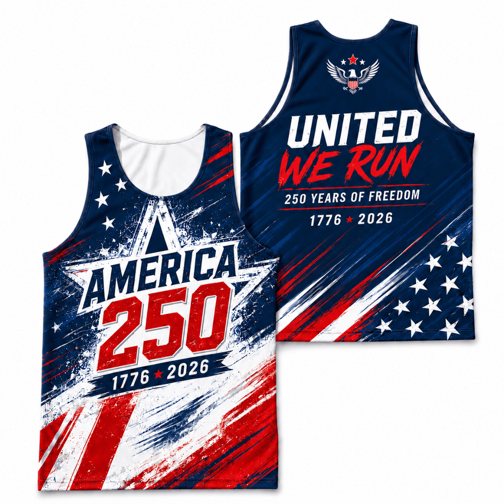 Patriotic Running Tank Top - We Run 250 USA Tech Singlet