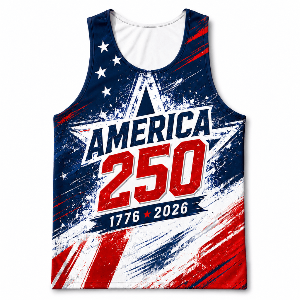 Patriotic Running Tank Top - We Run 250 USA Tech Singlet