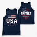 Patriotic Running Tank Top - America United Tech Running Singlet
