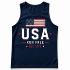 Patriotic Running Tank Top - America United Tech Running Singlet