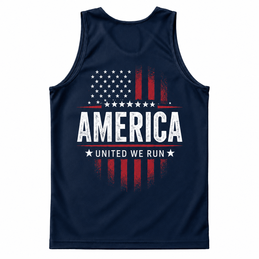 Patriotic Running Tank Top - America United Tech Running Singlet