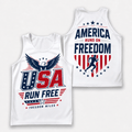 Patriotic Running Tank Top - USA Miles Tech Running Singlet