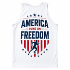 Patriotic Running Tank Top - USA Miles Tech Running Singlet