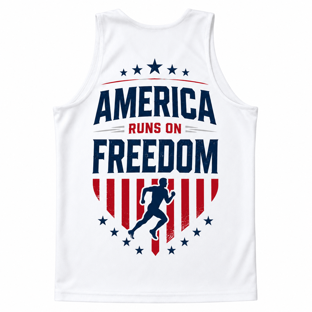 Patriotic Running Tank Top - USA Miles Tech Running Singlet