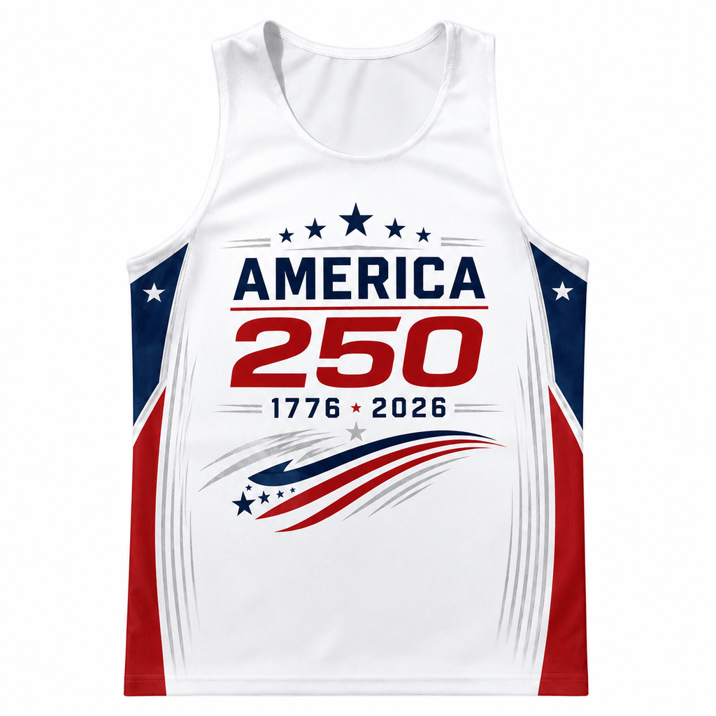 Patriotic Running Tank Top - USA Run Free Tech Running Singlet