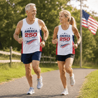 Patriotic Running Tank Top - USA Run Free Tech Running Singlet