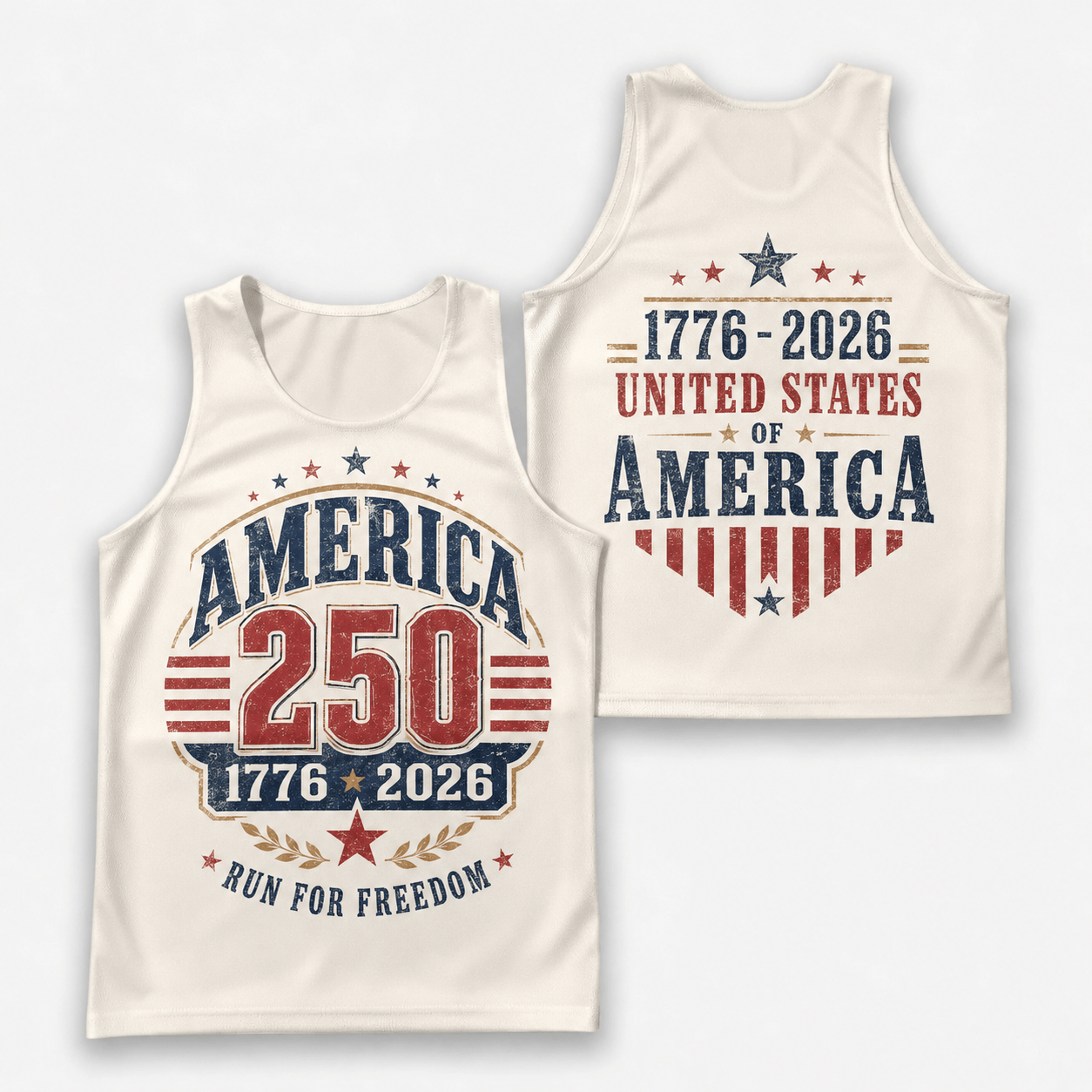 Patriotic Running Tank Top - 1776 We Run Tech Running Singlet